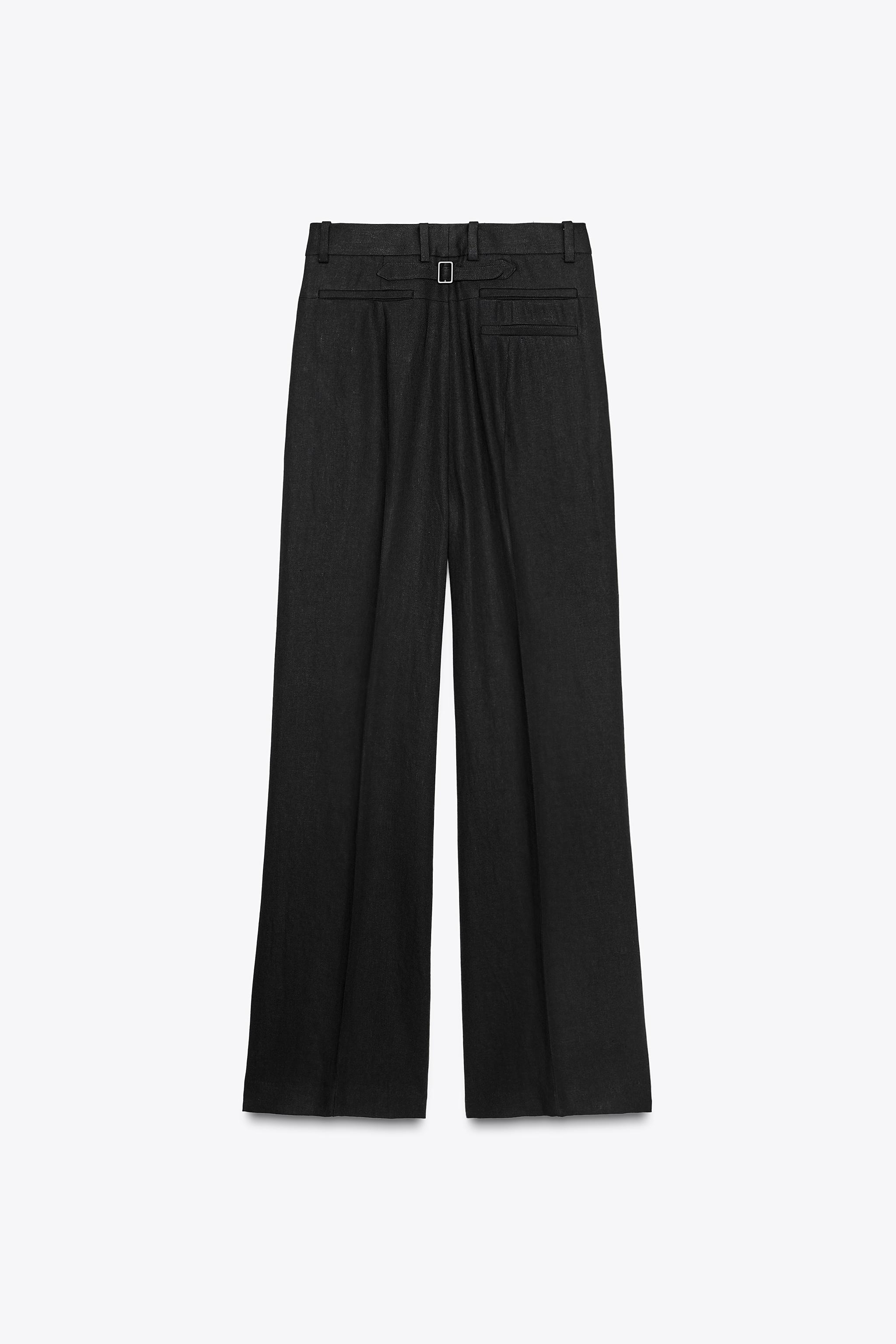 LINEN BLEND BUCKLE PANTS ZW COLLECTION